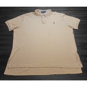 VTG Polo Ralph Lauren Men’s 2XL Yellow Short Sleeve Polo Shirt Pony Logo GUC